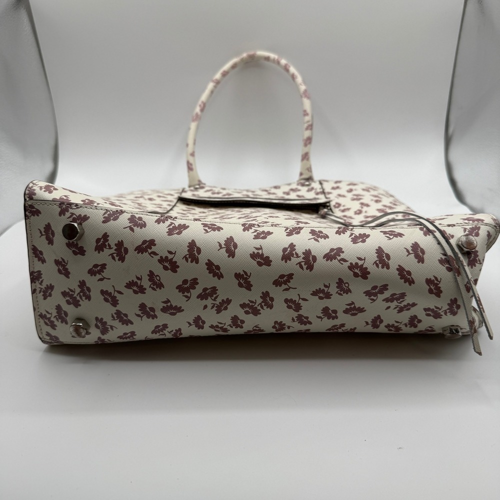 Rebecca Minkoff Tote Bag Women Large Cream Floral Saffiano Leather M.A.B. Work - Picture 9 of 14